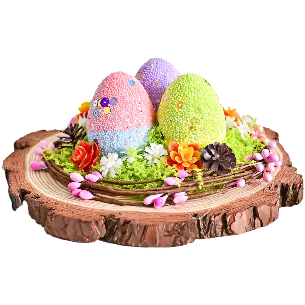 

Natural pine cone Easter For NEST decoration for tabletop woven vine foam craft bird ornament multicolor 19.5 19.5 10cm