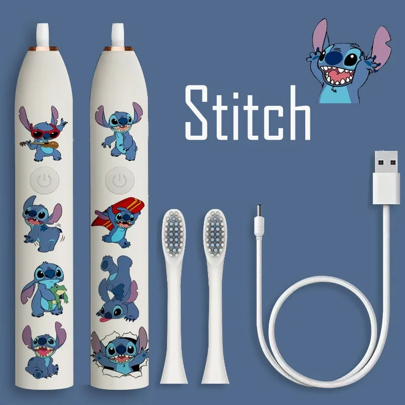 Cute Stitch Electric Toothbrush Cartoon Anime  Fun Student Ultrasonic Soft Fur Charging Child Portable Toy Gift