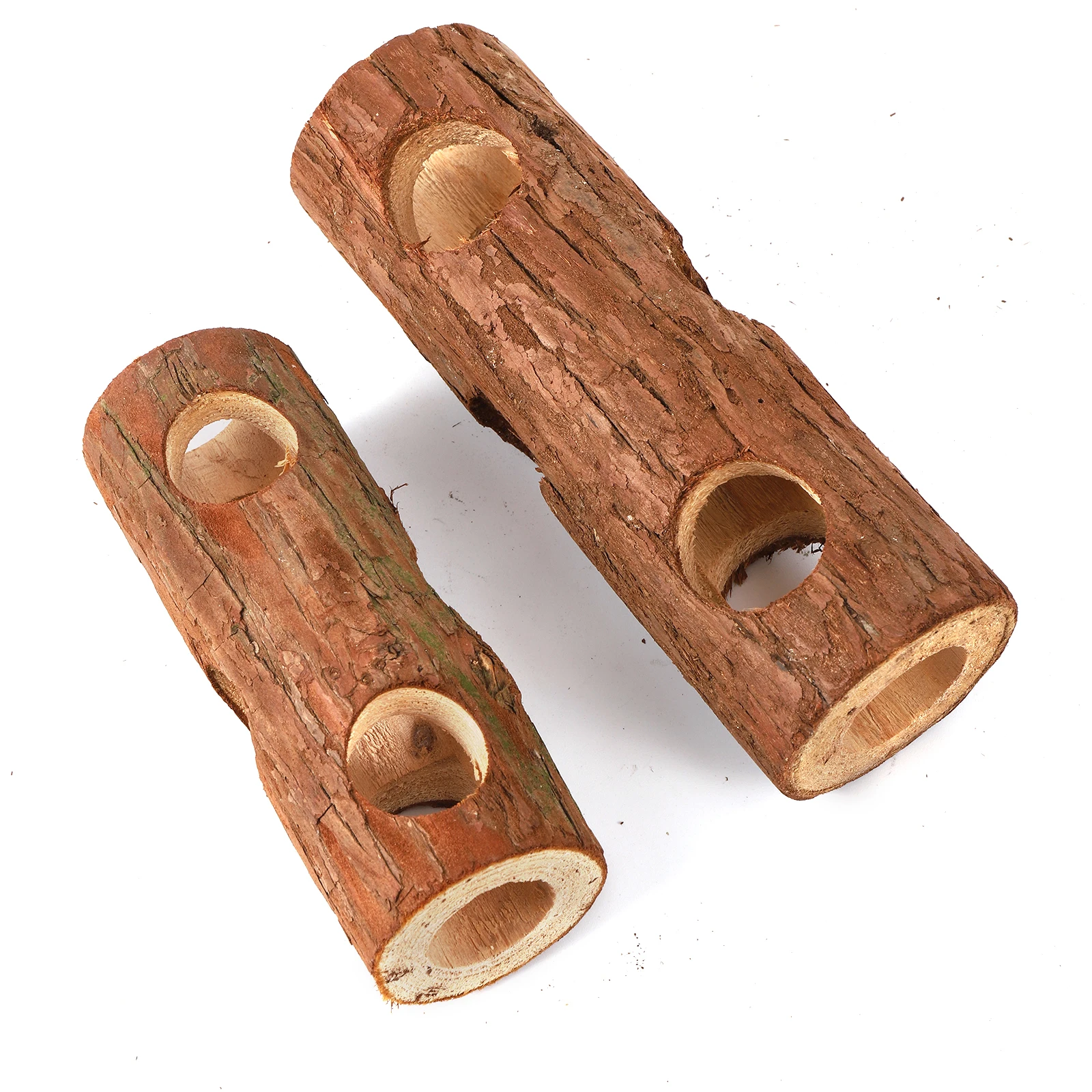 1 Pc Hamster Natural Wooden Tunnel Tube Toy Environmentally Friendly Forest Hollow Tree Trunk Molar Teeth Toy Small Pet Supplies