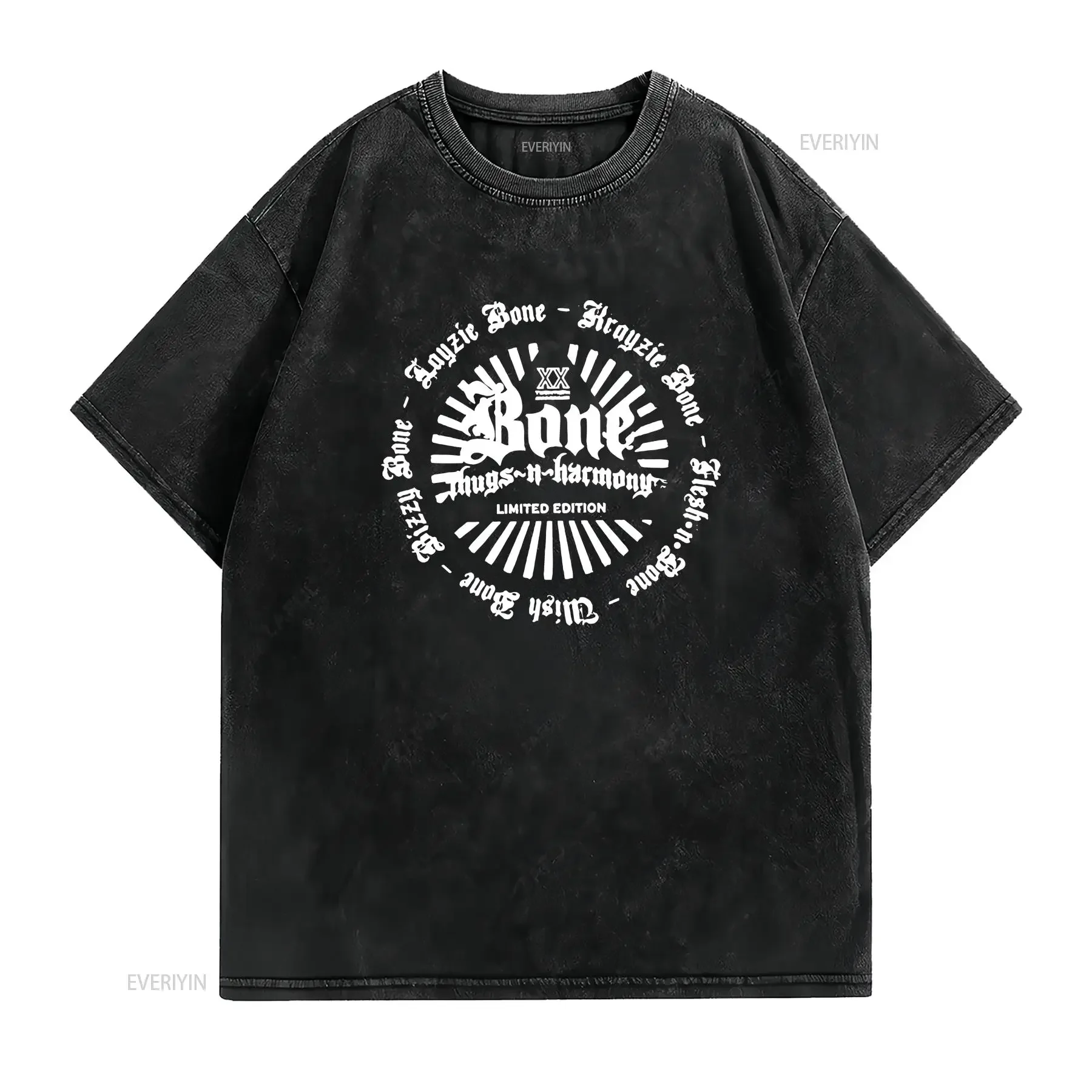 Hip Hop Bone Thugs N Harmony Bizzy Wish Layzie Thugz Cry Buddah Lovaz T Shirt vintage Washed streetwear Versatile