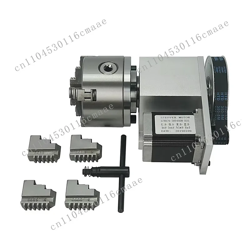 Numerical control fourth rotating axis with chuck jaw for router