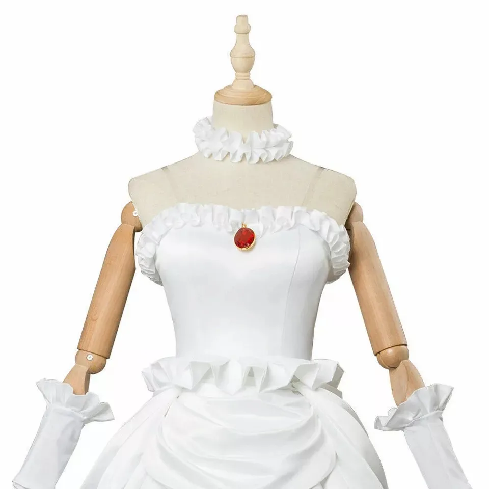 Halloween Selected White Satin Princess Lace Dress Cosplay Customized