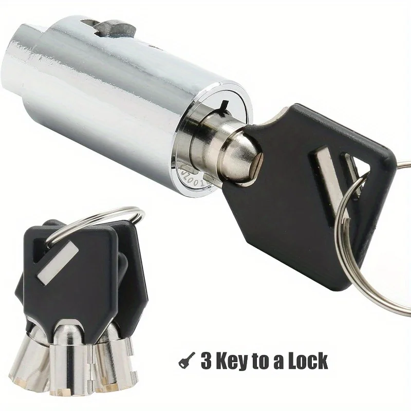 Cylinder Cabinet Lock with 3 Keys Zinc Alloy Drawer Lock Furniture Security Lock for Wardrobe Cupboard Mailbox Tool Box
