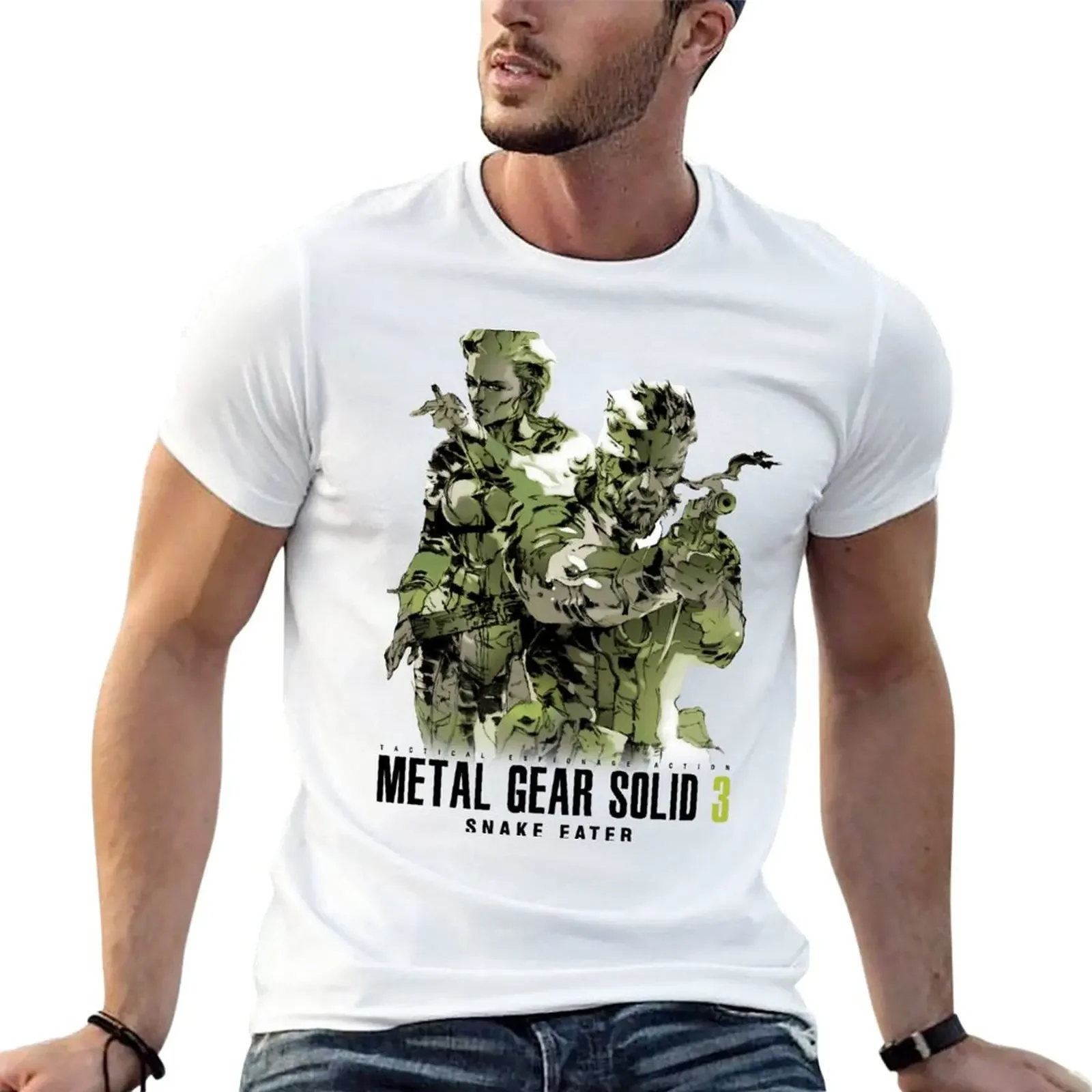 MGS 3 - Metal Gear Solid - Solid Snake Cover - Positive T-Shirt tops oversized t shirt men t shirts