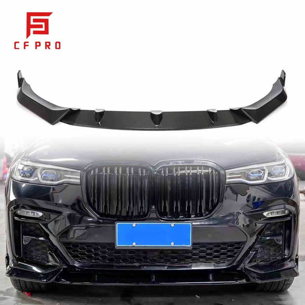 Carbon Fiber Three Section Type Front Bumper Lip Diffuser For BMW X7 G07 Car Body Kit Accessories