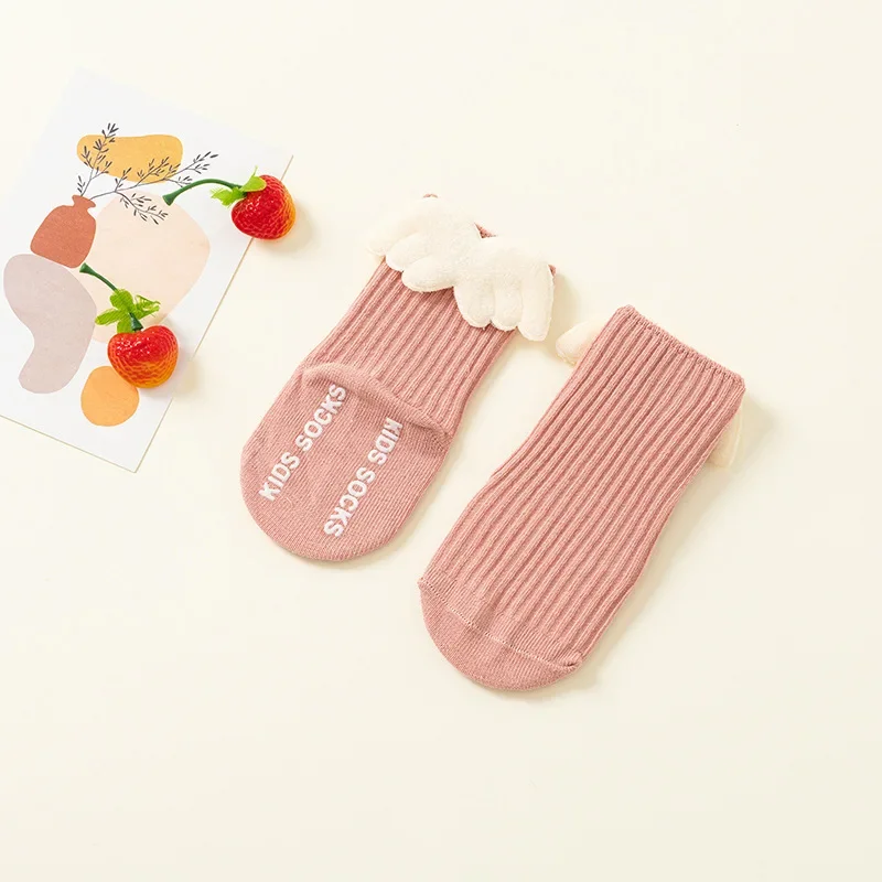 Baby Cartoon Cute Wings Fashion Boys and Girls Non-slip Spot Breathable Comfortable Spring and Autumn Cotton Floor Socks