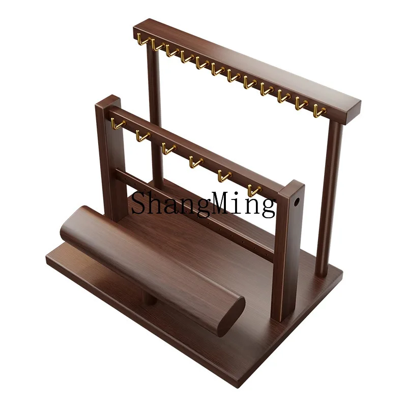 

Подставка для украшений PYH: Настольный органайзер из массива дерева для браслетов, ожерелий и часов