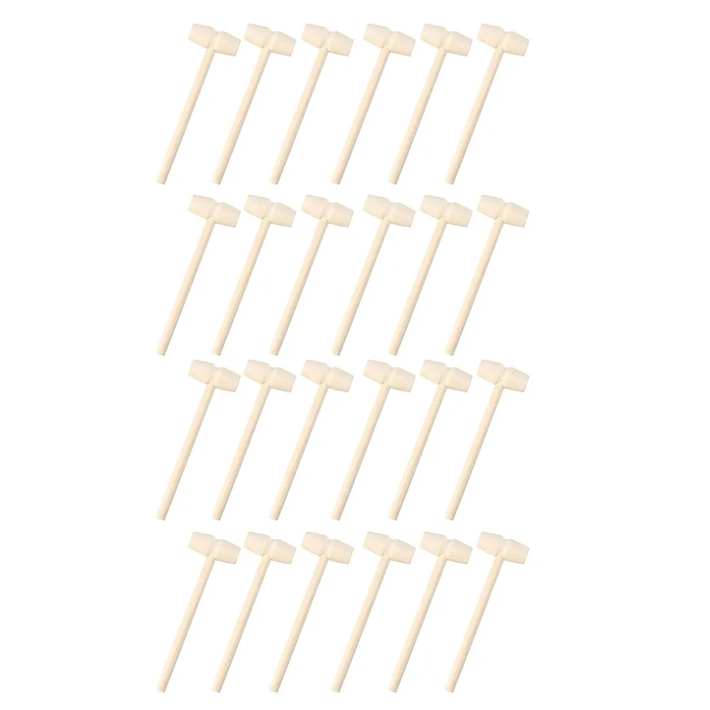 24 pcs Hammer Educational Hand Kids Halloween Christmas New Year Mini Wooden Mallet Preschool Educational Hammers
