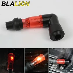 BLALION 90 Degree Flashing Spark Plug Cap Flash Spark Plug Resistor For Motocross Motorcycle Flash Spark Plug Cap Cover For Most