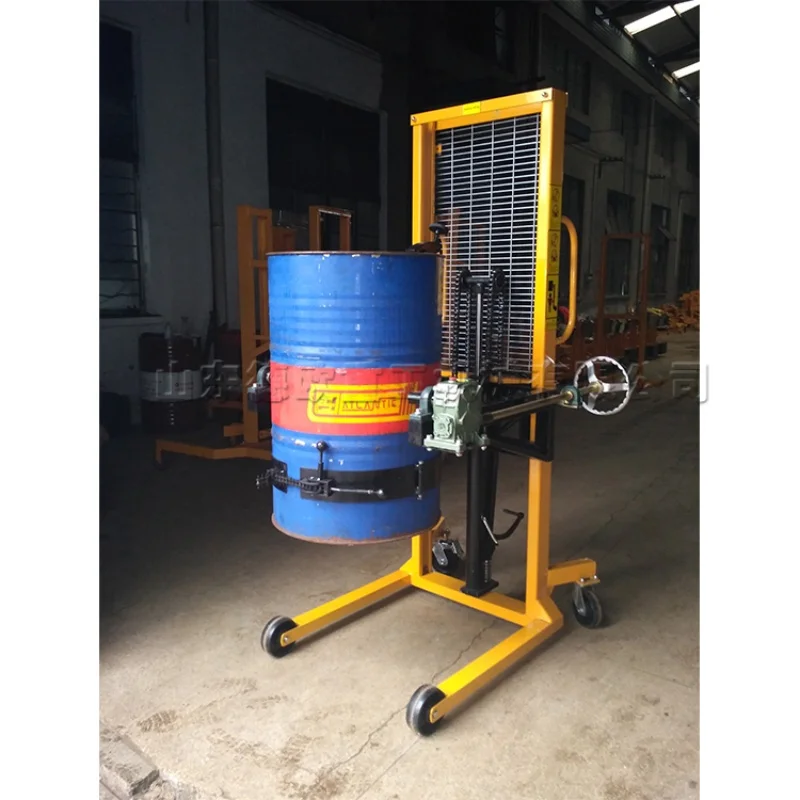 Factory direct sales of 400kg foot-operated hydraulic drum truck, which can rotate 360 degrees for warehouse oil drum handling