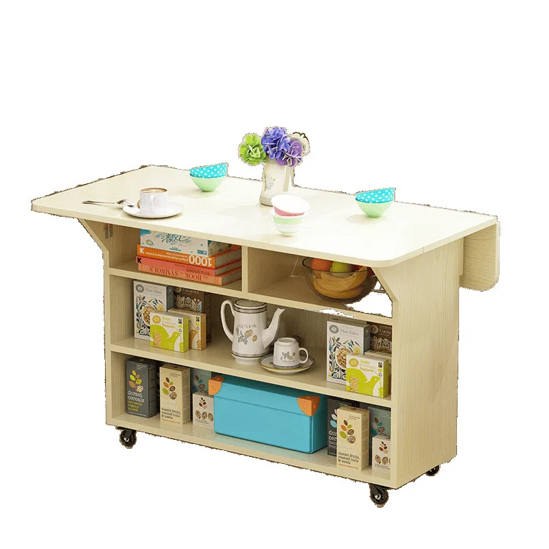 Movable rectangular simple folding table for 4 people and 6 people rental room folding table household small apartment dining ta