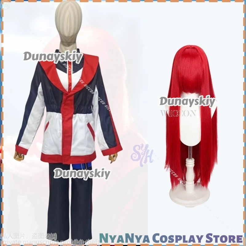 ชุดคอสเพลย์อนิเมะเกม Limbus Company ยูริ แฟชั่นพังก์สุดเท่ เสื้อโค้ท กางเกง ยูนิฟอร์ม Y2K สีแดง ชุดยาวสำหรับงานปาร์ตี้คริสต์มาส วิกผมคอสเพลย์สำหรับฮาโลวีน