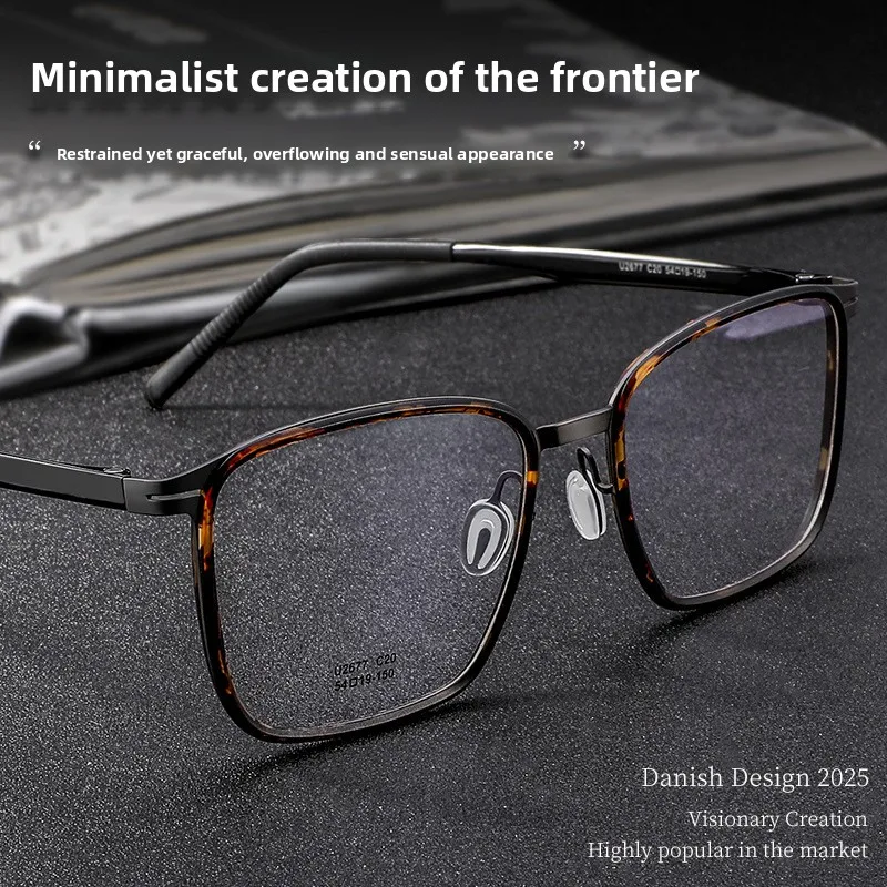 

Large Face Glasses for Men, Slimming Round Full Frame 8g Lightweight, Business Minimalist Eyewear, Oversized Fit Prescription