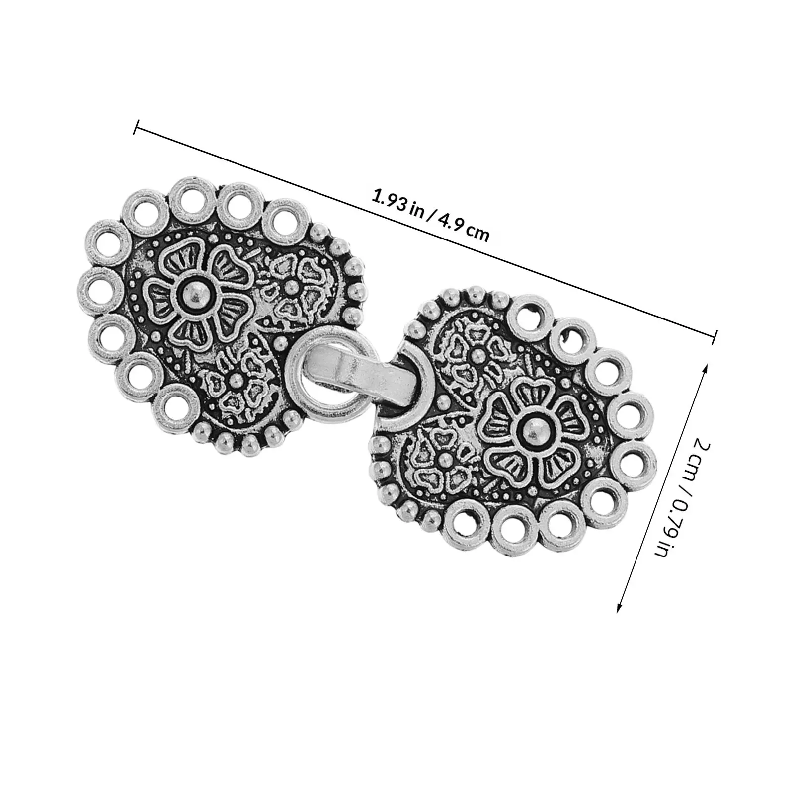 2Pcs Elegant Vintage Shawl Clasp Zinc Alloy Cloak Clip for Hanfu Cheongsam Cardigan Sweater Scarf Dress Waist Cinch Fastener