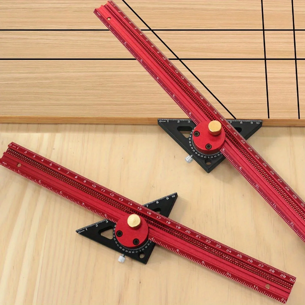 Woodworking Square Precision T-Type Hole Ruler - 360 Degree Scribe Ruler Aluminum Slide Ruler Carpenty Marking Gauge DIY Layout