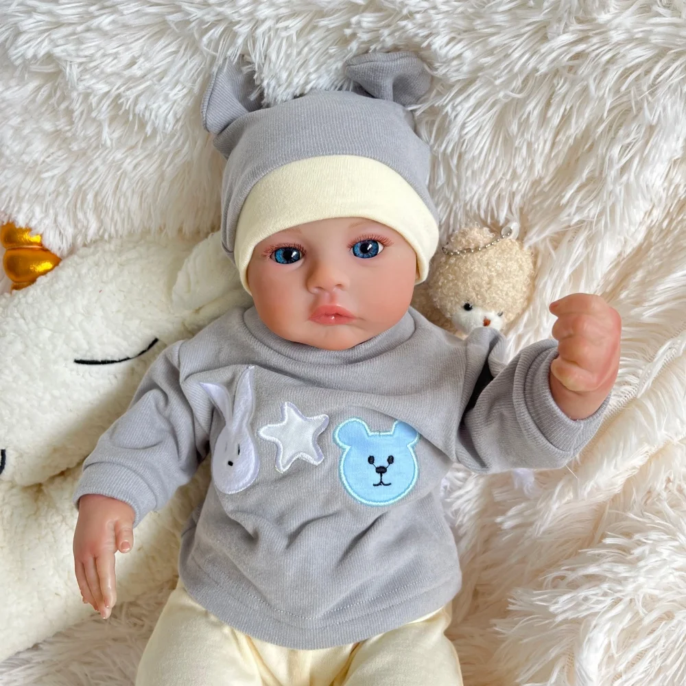 

AONPENG 45CM 18in Reborn Doll, 3D Veined Skin & Cloth Body, Handmade Kids Birthday Gift