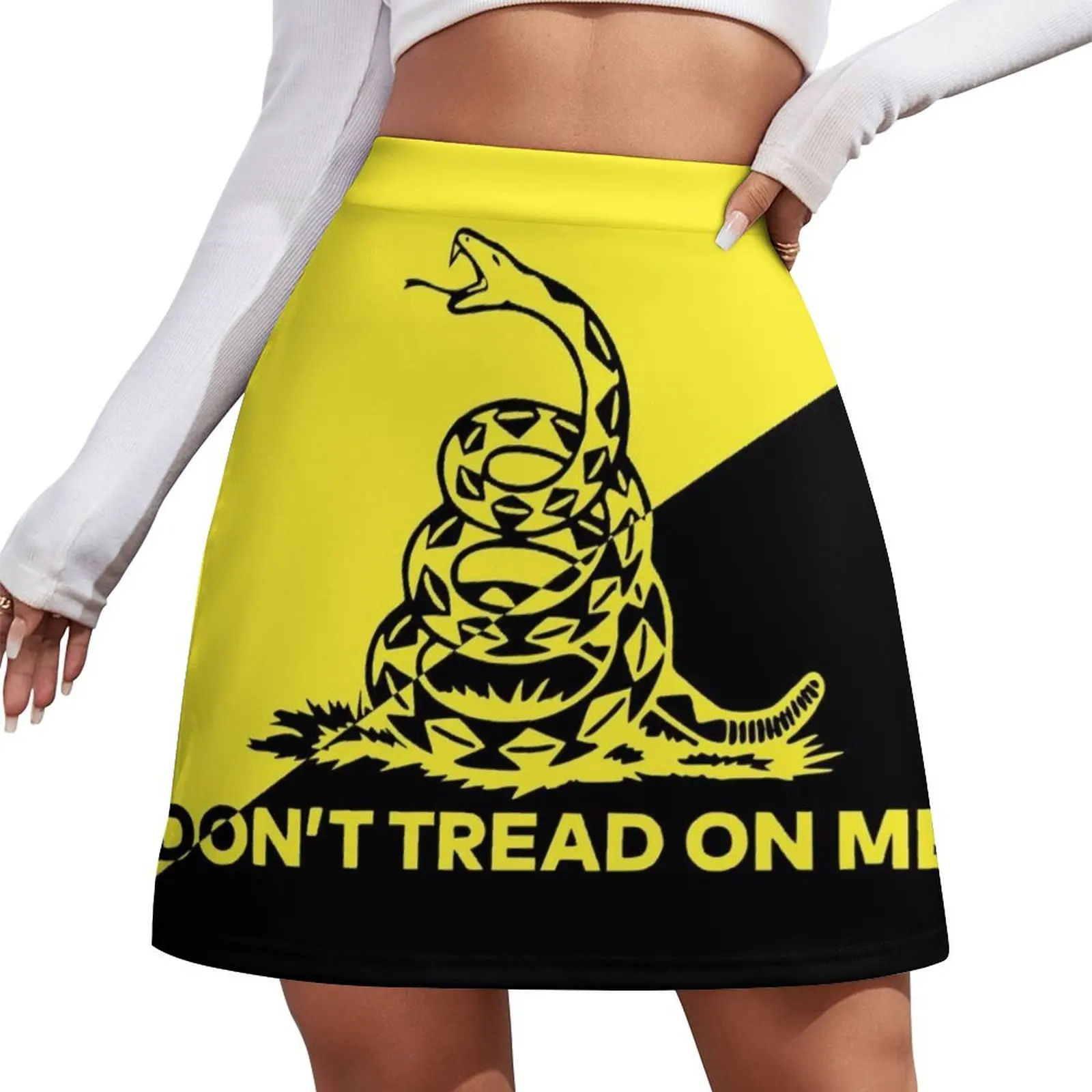 

Ancap Gadsden Flag Simplified Mini Skirt womans clothing mini denim skirt Mini Skirt