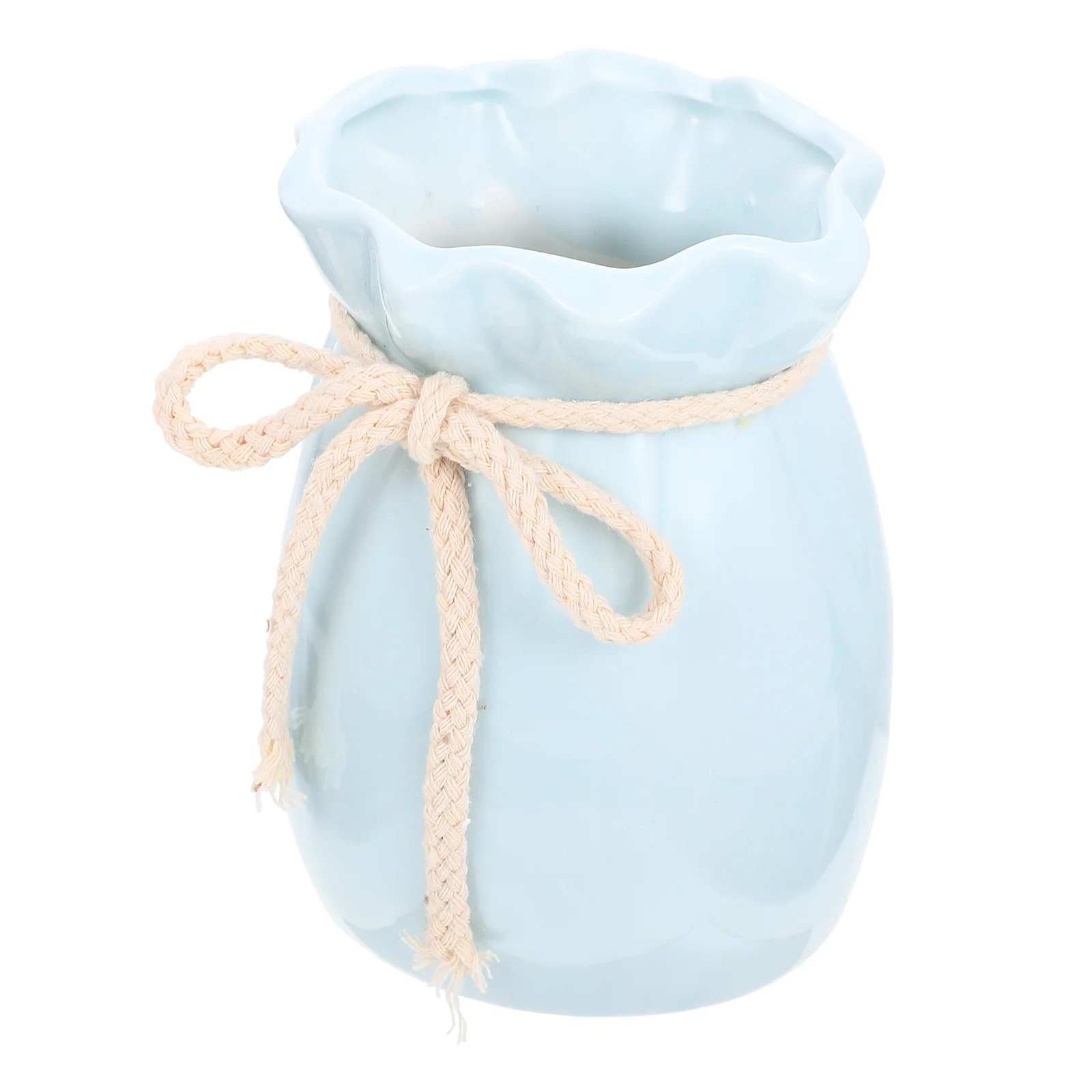 

Elegant Ceramic Bowknot Vase Desktop Flower Holder Minimalist Dry Flower Arrangement Decoration Ceramic Vase