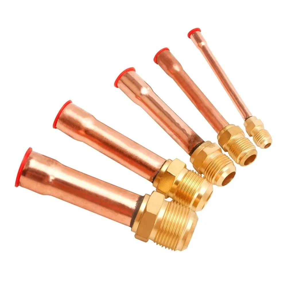 Forged Brass Air Conditioning Copper Pipe Threaded Connector SAE 1/4 3/8 5/8 1/2 3/4 Threaded Connector Fitting Flare Pipe