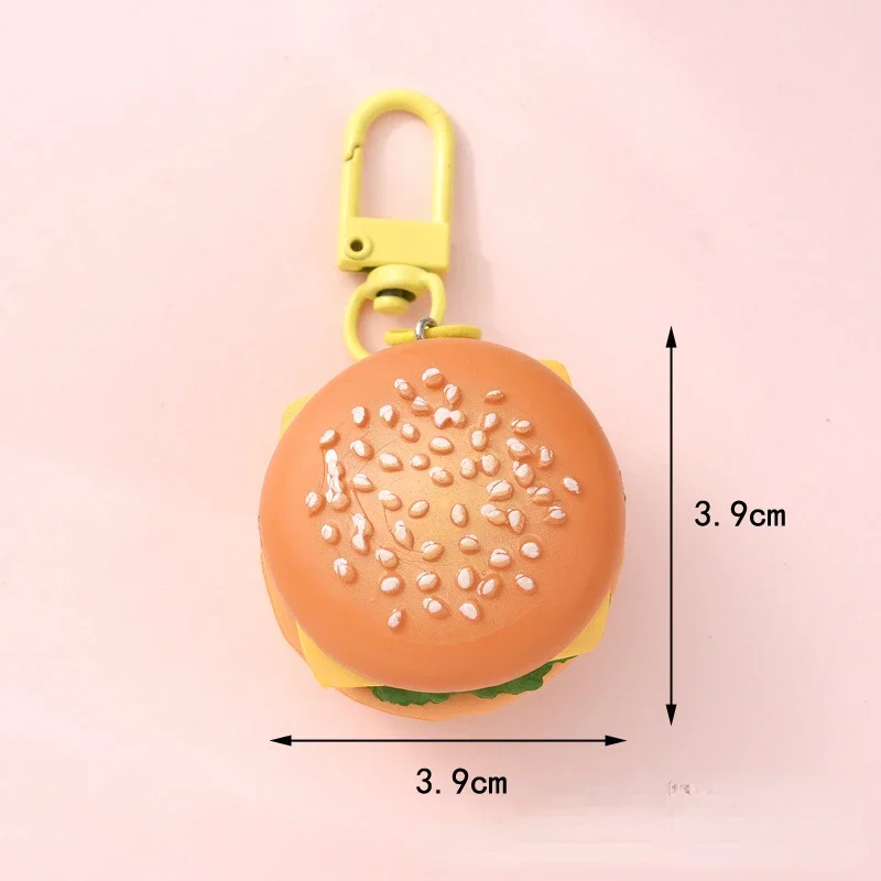 Mini Hamburg Keychain New Creative Fashion DIY Simulation Food Toy Model Keyring Car Phone Bag Pendant Birthday Gift Ornaments