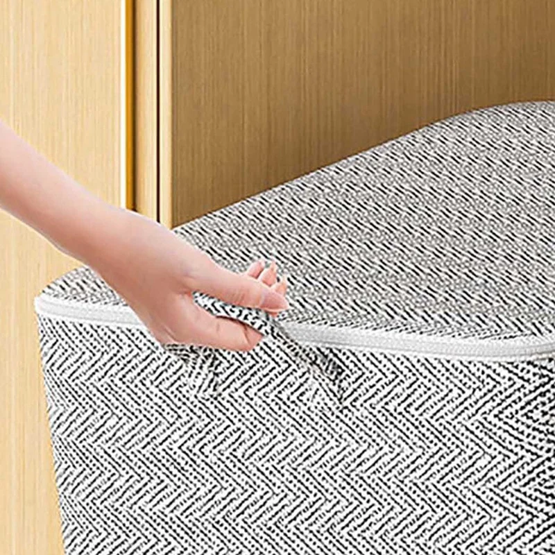 Non-Woven Zippers Storage Bag Moving Quilt Storage Basket Travel Large-Capacity Clothing Storage Bag Reusable