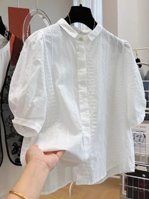 

Вышитый ажурный топ с коротким рукавом, летний, больших размеров, с вырезами, винтажный, свободного кроя, для повседневной носки