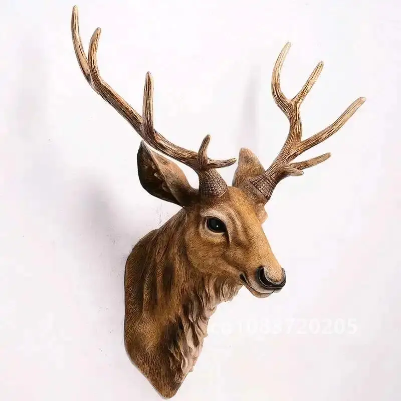 

Creative Wall Mounted Animal Deer Head Wall Handmade Farmhouse Decoration Resin Living Room Home Decoration