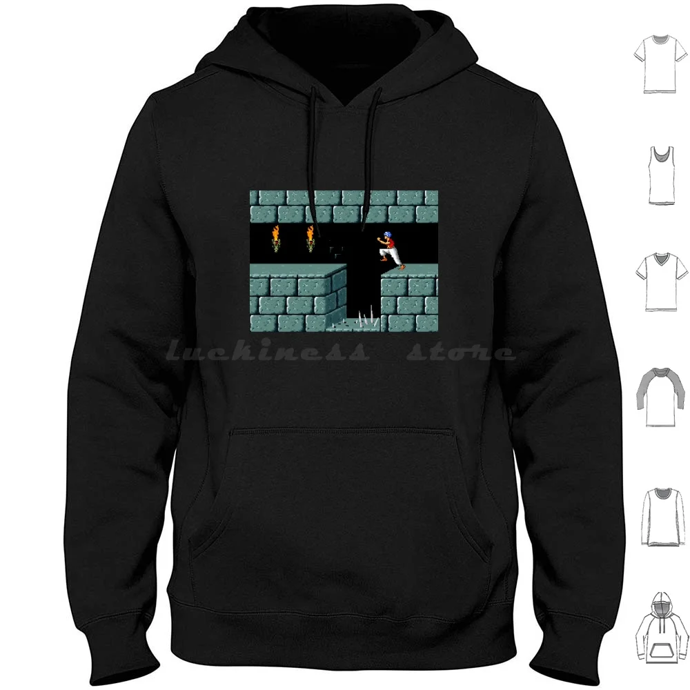 Prince Of Persia Spikes Hoodies Long Sleeve Persia Side Scroller Swords Spikes Retro 8 Bit 12 Bit 90s Nostalgia For Son