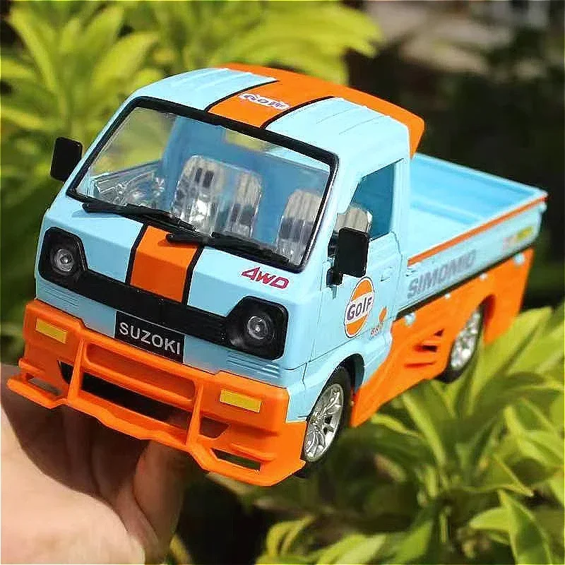 1:24 Truck Pickup Gulf Version Alloy Car Model Diecasts Metal Toy Vehicles   Sound and Light Children Gift