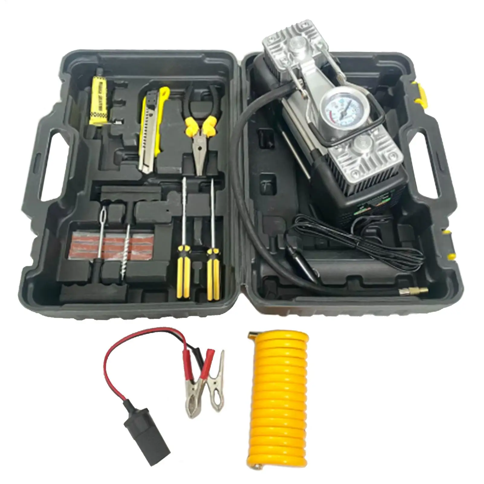

Air Pump Tool Box Air Pump Tools Set Portable 12V Multi-Purpose Inflator For Camping Car Truck RV Travel Bike Emergencies Home