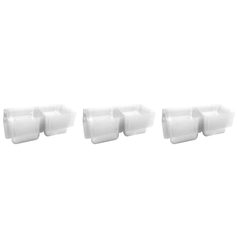 

300Pcs Single Individual Cake Slice Boxes Dessert Containers Cheesecake Boxes Stackable Square Boxes Clear Food Boxes