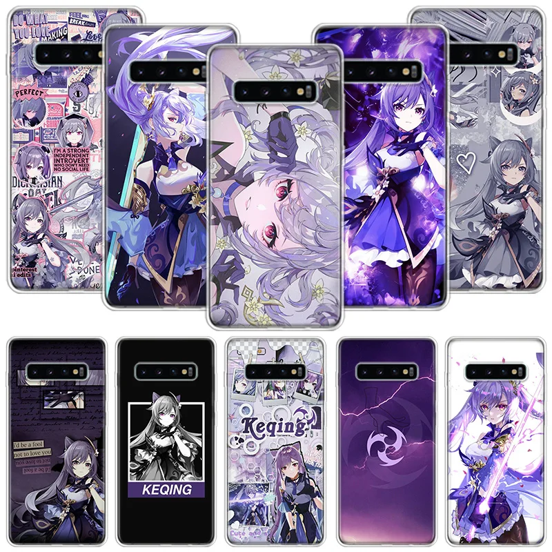 Keqing Genshin Impact Phone Case For Samsung Galaxy S24 S23 S22 S21 S20 Ultra S20 FE S10 Plus S9 S8 + Fundas Cover Coque