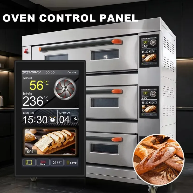 AOZILIN Commercial High Precision Temp Controller ±1℃ Large Touch Screen MK5L19-61 Oven Temperature Control Panel Instrument