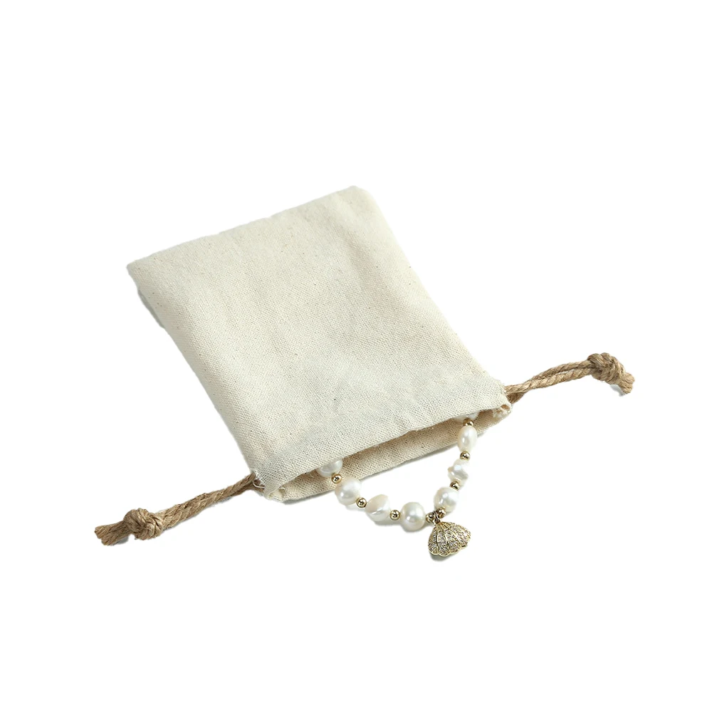 10pcs White Drawstring Cotton Bags Muslin Pouches For Jewelry Packaging Gift Candy Wedding Party Favors Storage Home Decor