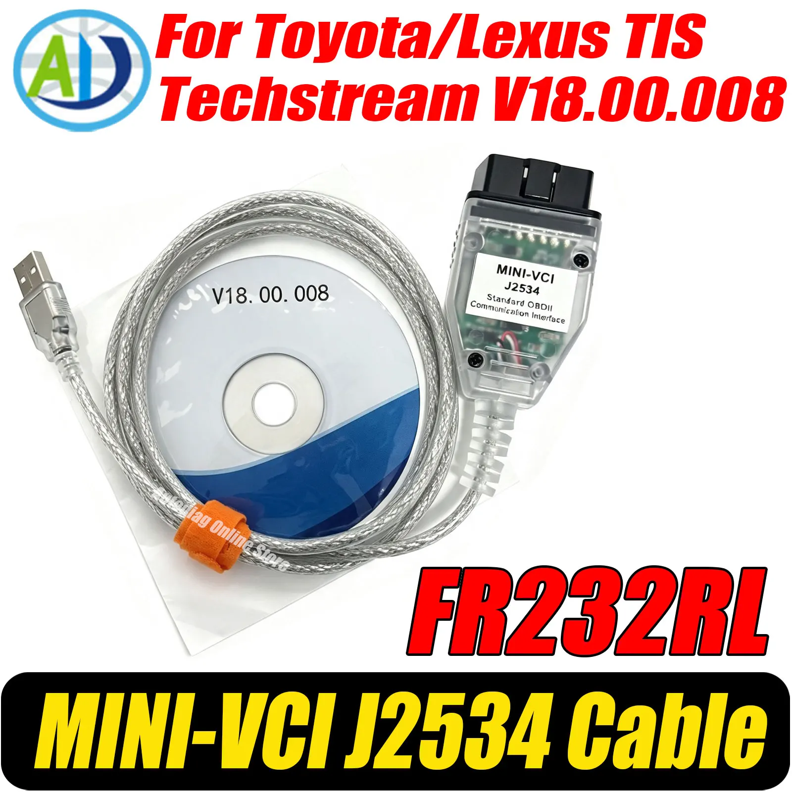 Für Toyota/Lexus MINI VCI J2534 Kabel TIS Techstream Original FTDI FT232RL OBD2-Interface-Scanner für Toyota 17-Pin/22-Pin Kabel – Detail 13