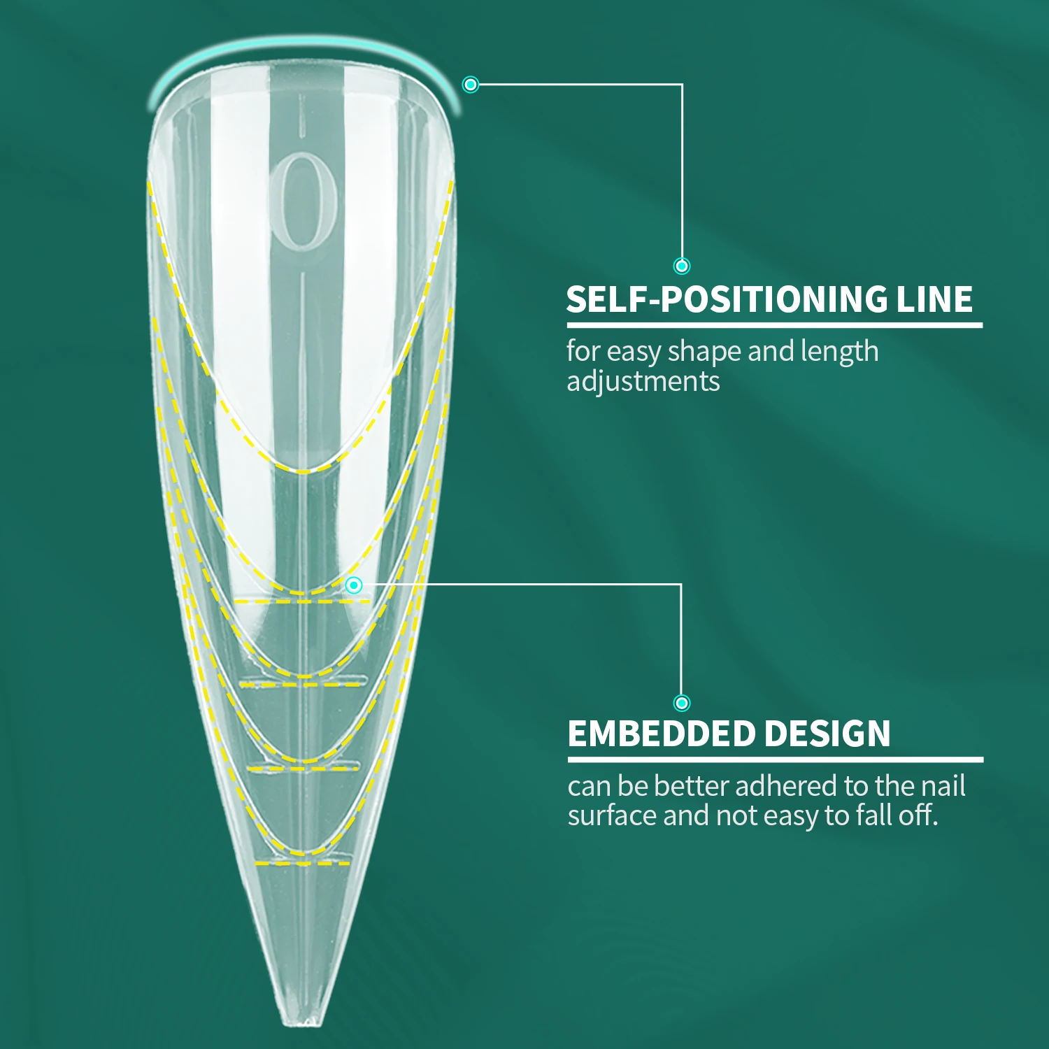 NAILPOP français intégré ongles double formes trapézoïdale larme clair couverture complète acrylique Poly Extension Gel ongles outils 150 pièces