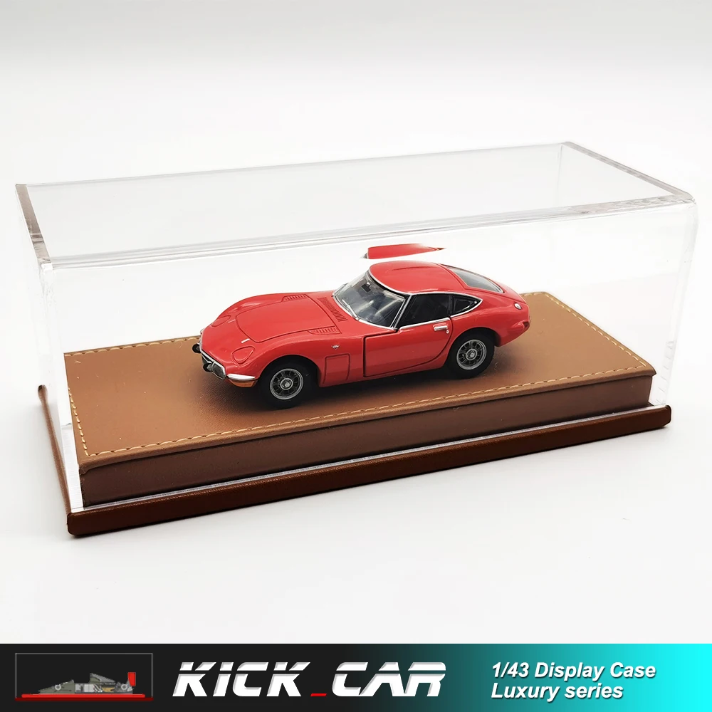 1/43 Display Case box For Diecast Model Car Handmade Acrylic Storage Box High-grade Leather Flannelette Base 6.89*2.76*2.76 In