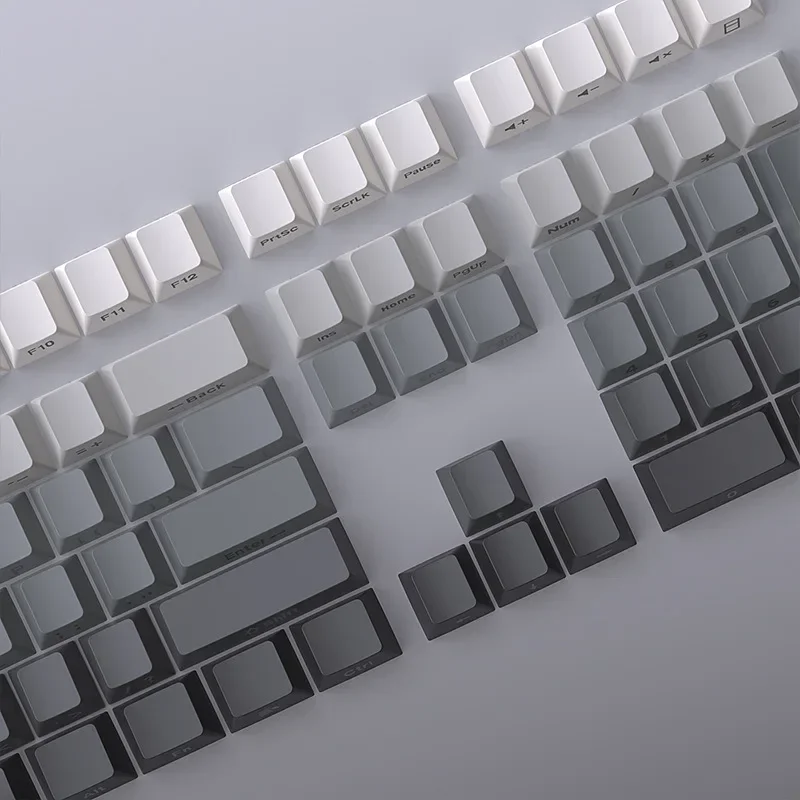 

2025 Новые колпачки для клавиш Polar Day Dust Aurora с градиентной боковой гравировкой и подсветкой, 134-клавишная полноразмерная OEM-высота, двухцветная клавиатура из ПБТ