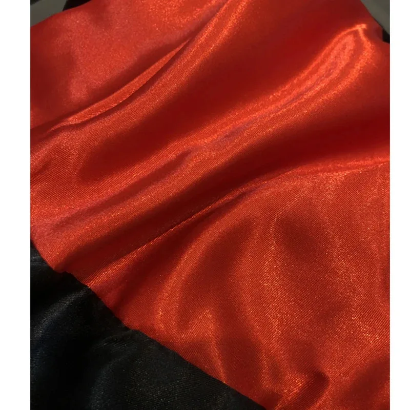 ชุดเต้นรำฟลาเมโก้แบบสเปนสำหรับการแสดงบนเวทีงานปาร์ตี้กระโปรงสีแดงสำหรับผู้หญิง