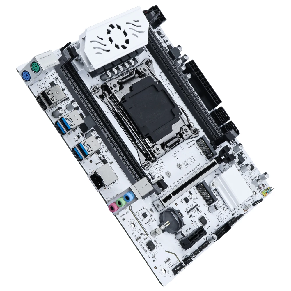 SOYO X99 Motherboard DDR4 LGA2011-3 mit M-Steckplatz 2, unterstützt C612-Chipsatz, Zweikanal-DDR4 SATA 3.0, weißer, kühlender gepanzerter Lüfter