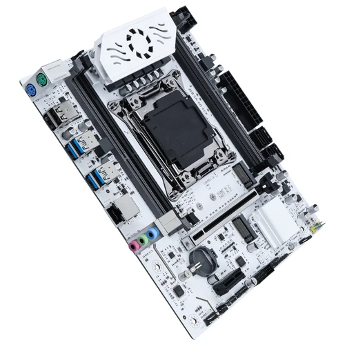 Imagen 2 del producto Placa base SOYO X99 DDR4 LGA2011-3 con ranura M 2 compatible con Chipset C612 de doble canal DDR4 SATA 3,0 ventilador blindado de refrigeración blanco