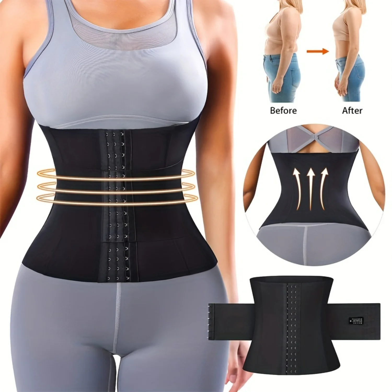 Waist Trainer Trimmer Belt, Breathable Tummy Control Compression Wrap Cincher, Women's Underwear & Shapewear