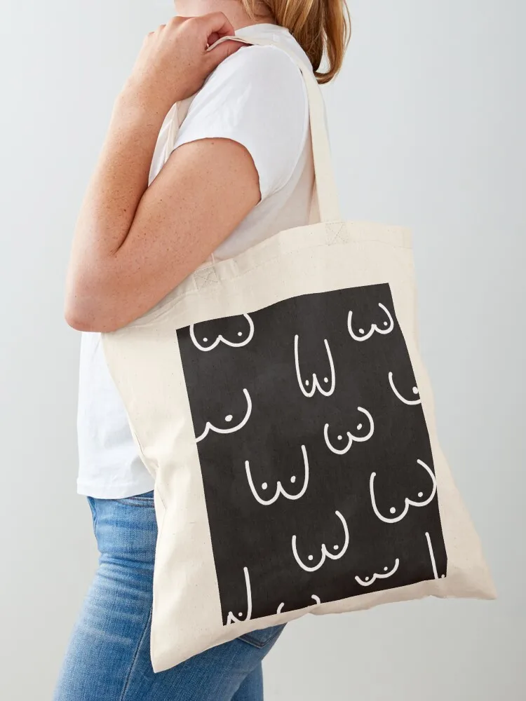 Black and white drawing of boobs Tote Bag university shopper bag bag luxury women shopping tote bags cloth bags