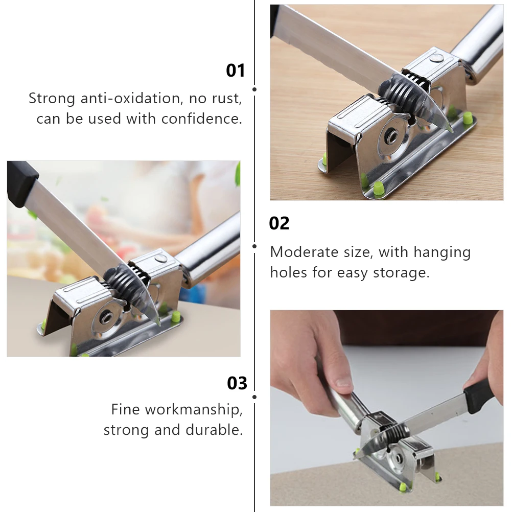 

1 шт., нержавеющая точилка для резака, серебристая, практичный бытовой инструмент для заточки ножей, эргономичный дизайн, универсальный шлифовальный инструмент