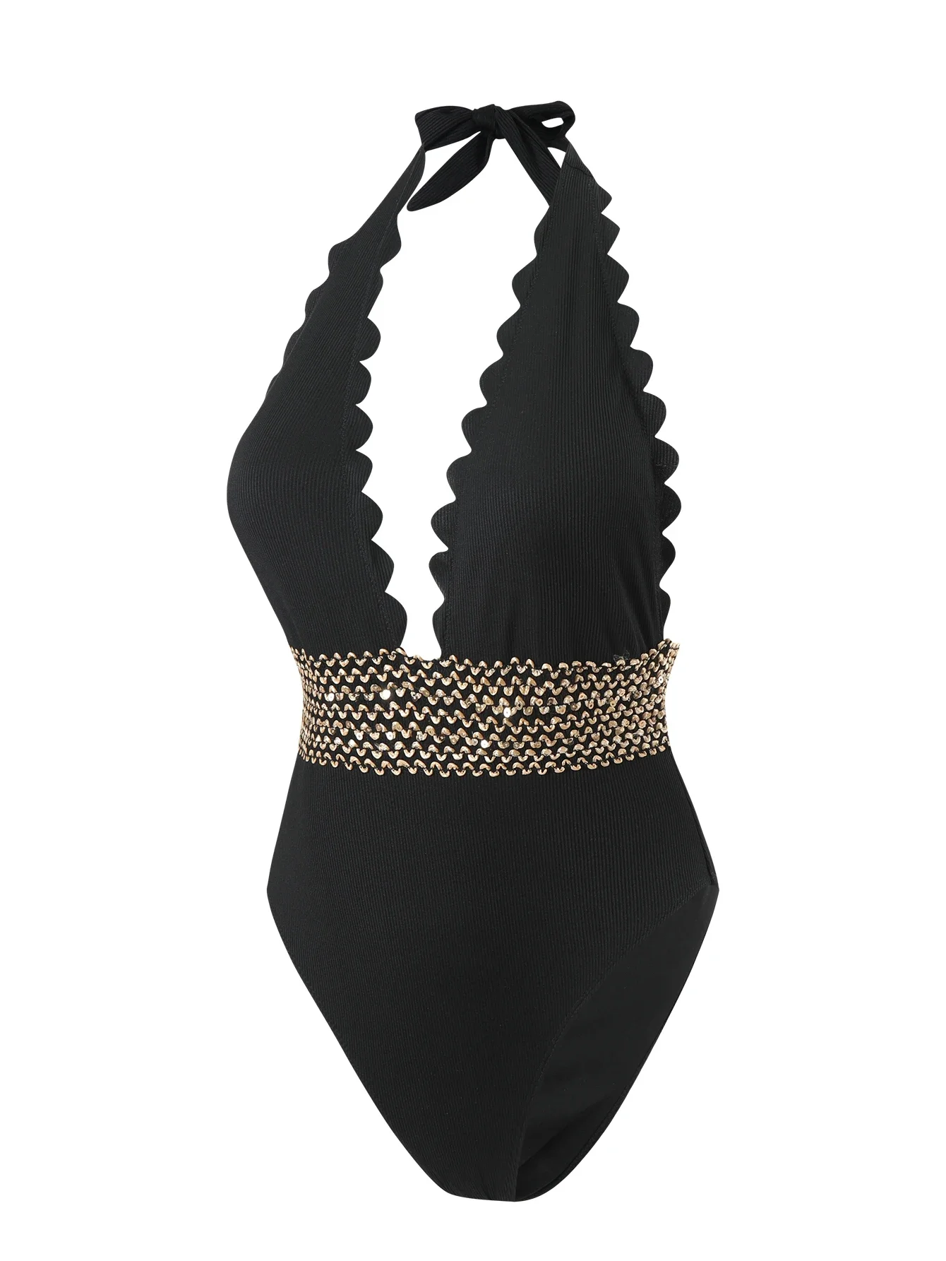 Traje de baño para mujer Control de barriga Halter Sexy Cuello en V profundo Push Up Bikinis Sin espalda Traje de baño de una pieza para mujer Trajes de baño