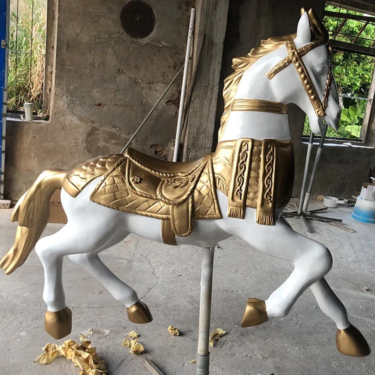 

Wood Carousel Horse/ Large Carousel Horse/ Support Customized Carousel Amusement Park Rides