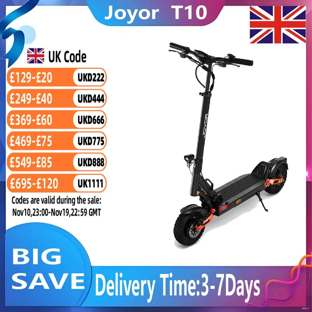 JOYOR T10 سكوتر كهربائي للكبار 1000 واط * 2 محرك 60 فولت 18AH بطارية على الطرق الوعرة Escooter 10 "إطارات للطرق الوعرة سكوتر إلكتروني قابل للطي #1