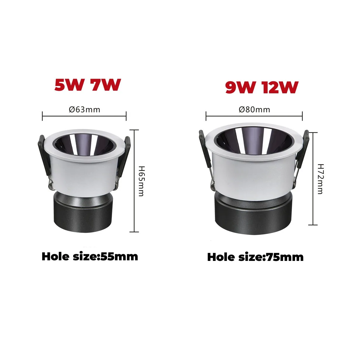 Luz Led descendente regulable, foco COB para techo, 7W, 9W, 12W, 15W, AC85-265V de iluminación interior empotrada