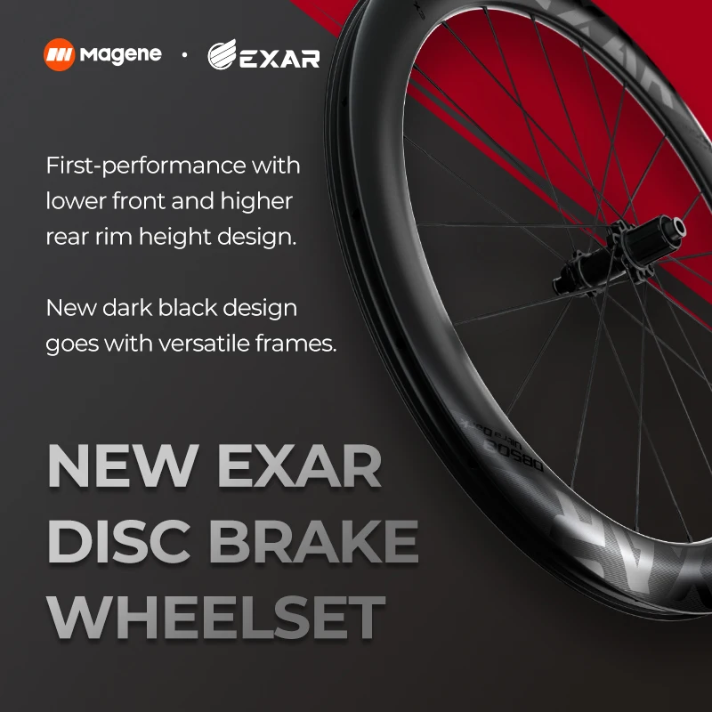 EXAR Ultra Dark Carbon Fiber Wheelset Integral Front Rear Wheels Inertia Stability Ceramic Bearing Flat Engagement Ratchet