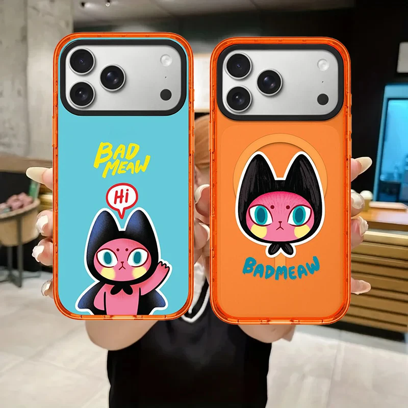 

Cat Hi Orange Magnetic Impact Cover for IPhone 12 13 14 15 16 17 Pro Max Case for IPhone 17 Air